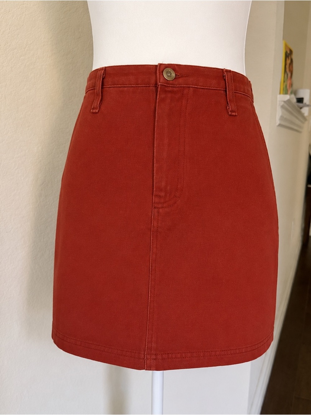 Urban Outfitters Rust Orange High-Rise Mini Skirt